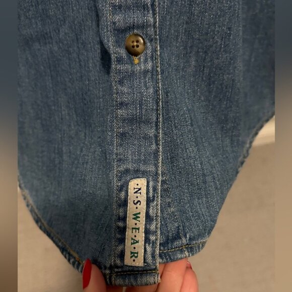 Vintage Denim Collared Button Down Shirt Small - Picture 2 of 6